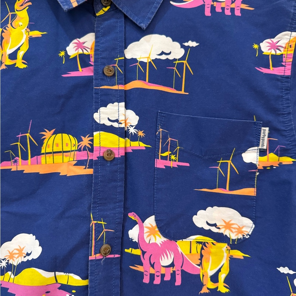 Men’s Party Pants Dinosaur Print Button Up Shirt - Picture 4 of 4